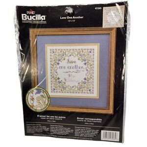 Bucilla Love One Another Counted Cross‎ Stitch Kit Wedding Personalize Beads New